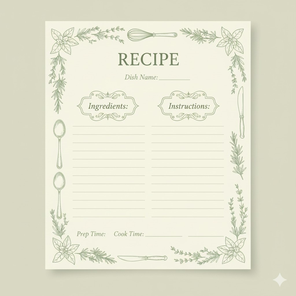 Printable Recipe Cards (A6)